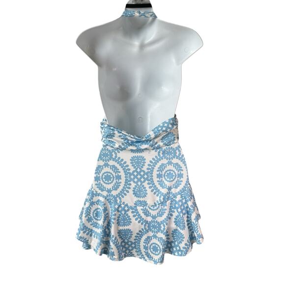 Boho Floral Print Backless Halter Romper Small Ruffle Hem Summer Resortwear READ - Picture 6 of 16